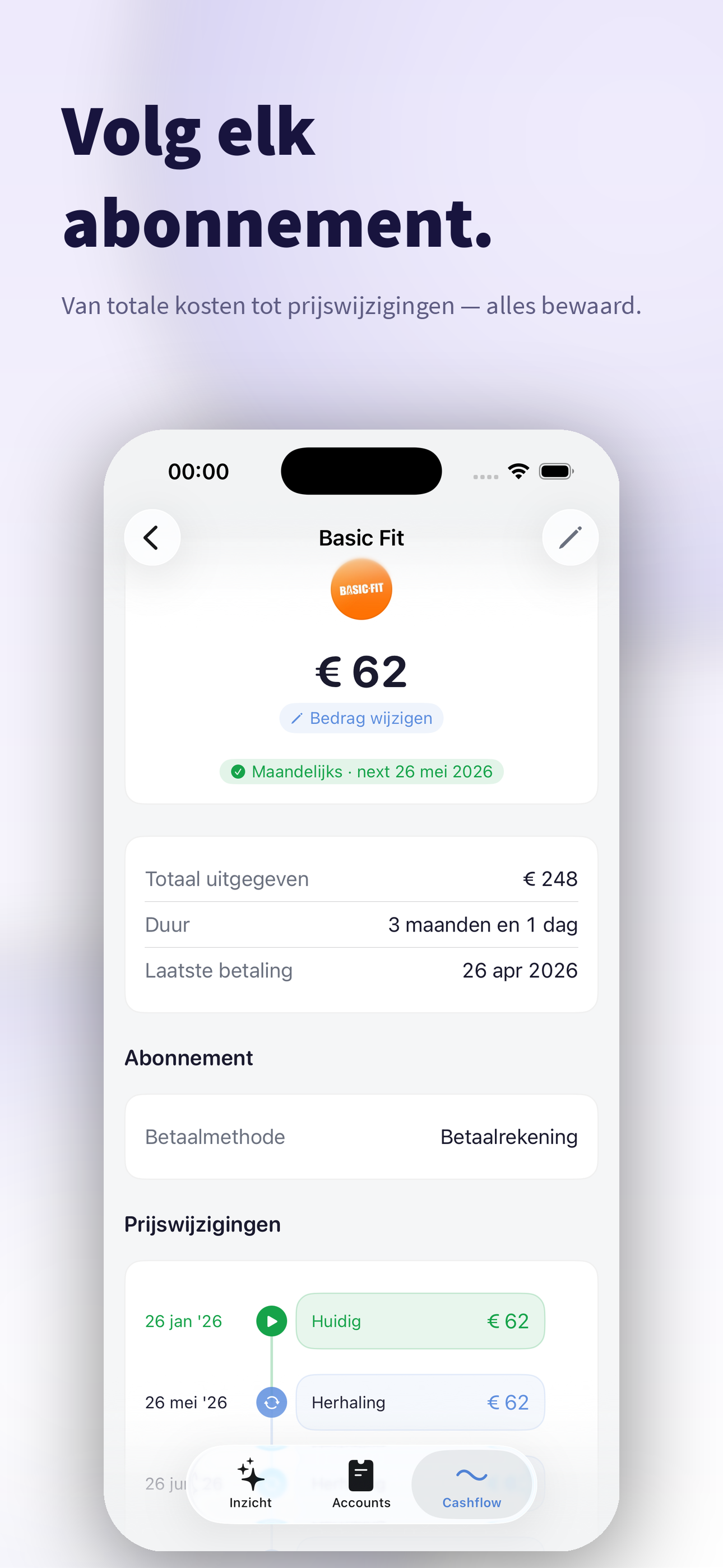 Schermafbeelding van portfx — overzicht in de app